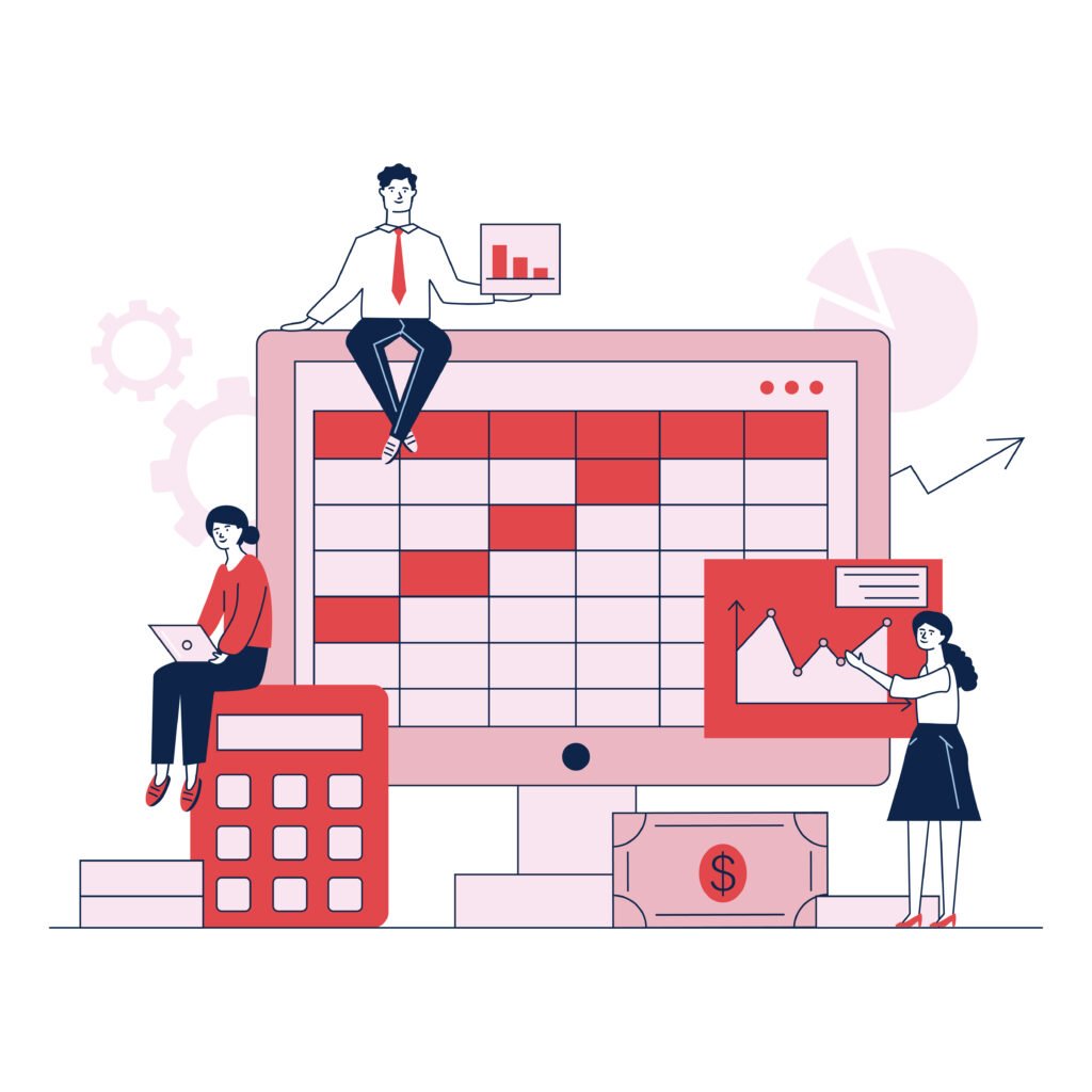 preparation for bookkeeping report flat vector illustration